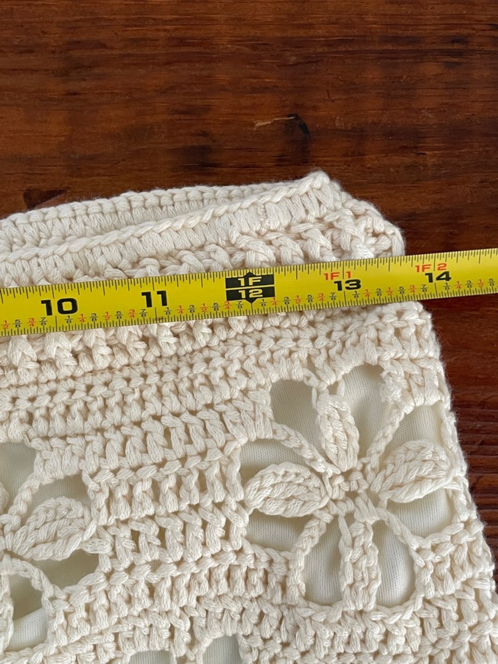 Mable Crochet Set—Top and Skirt. Floral. Cream. Small. - Picture 9 of 14